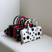 Fur Leather Polka Dot Small Clutch Handbag