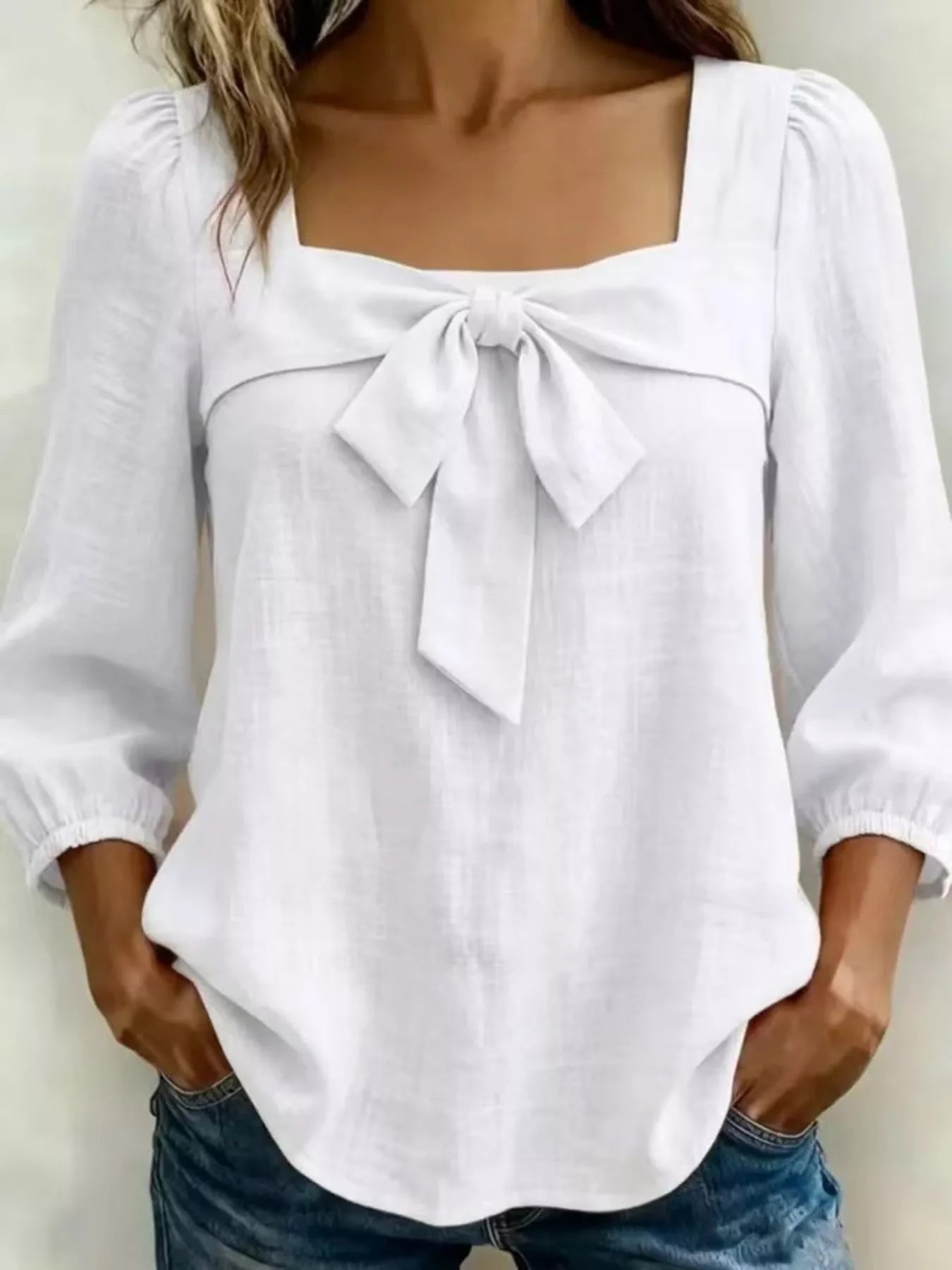 Women's blouse, square neck