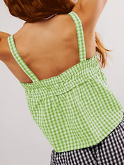 Women's Tie-Front Crop – Gingham Summer Top – Chaotic Fashion