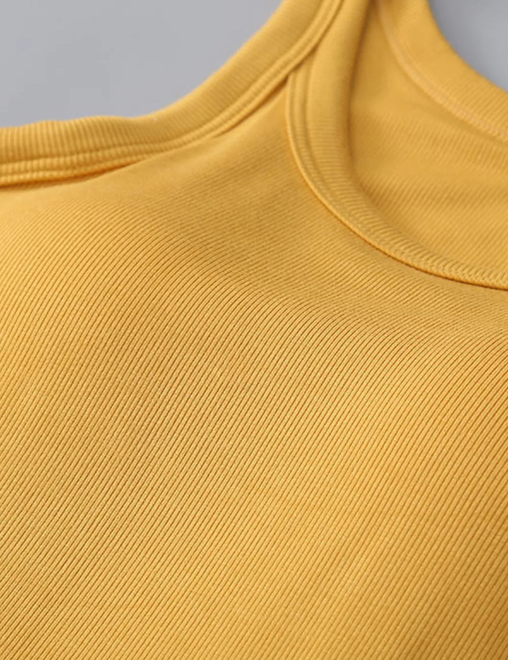 Round Neck Tank with Bra – Mustard Smooth Fit – Chaotic Fashion