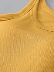 Round Neck Tank with Bra – Mustard Smooth Fit – Chaotic Fashion