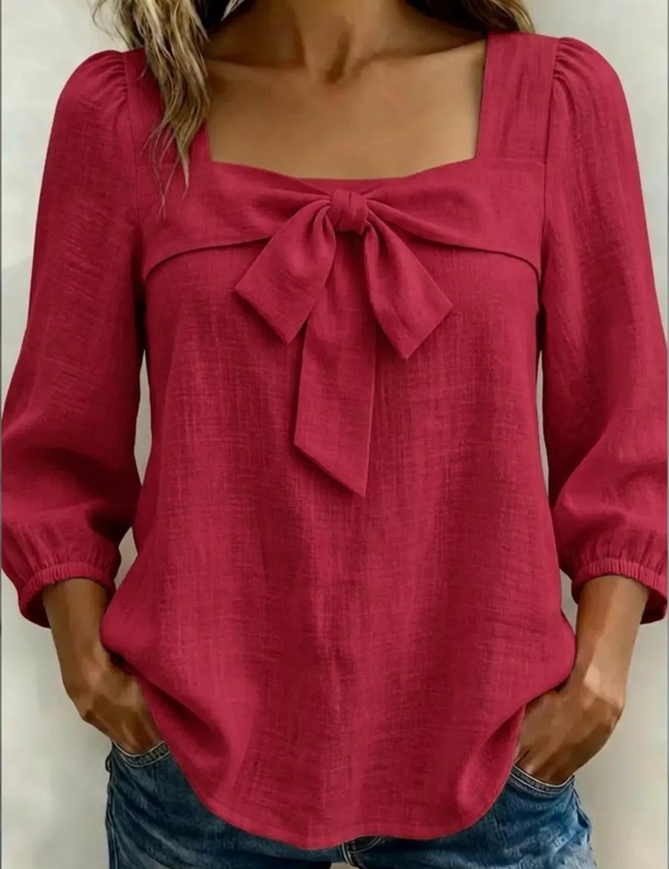 Women's blouse, square neck