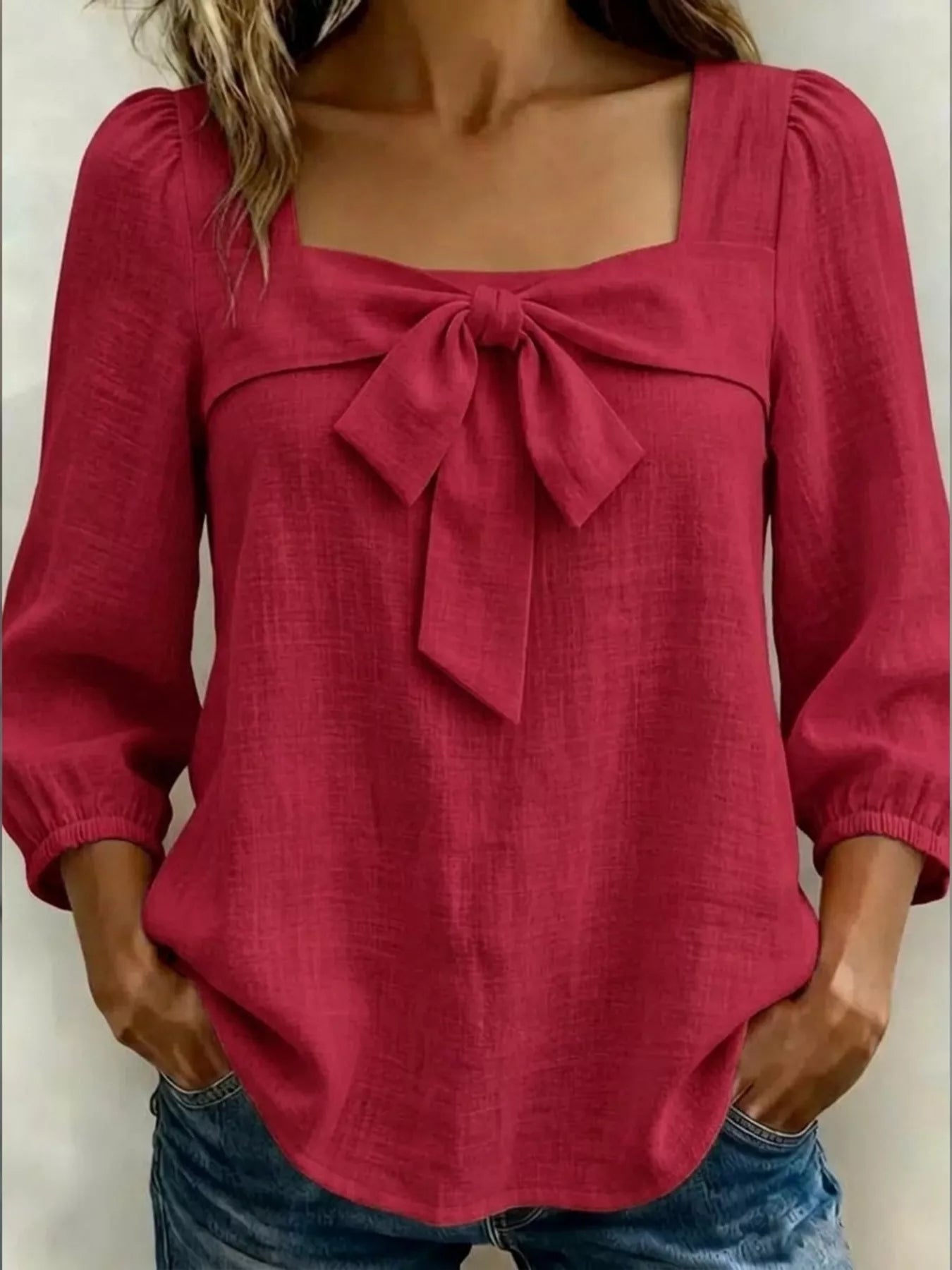 Women's blouse, square neck