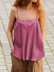 Lace Neckline Cami – Silky Drape Detail – Chaotic Fashion