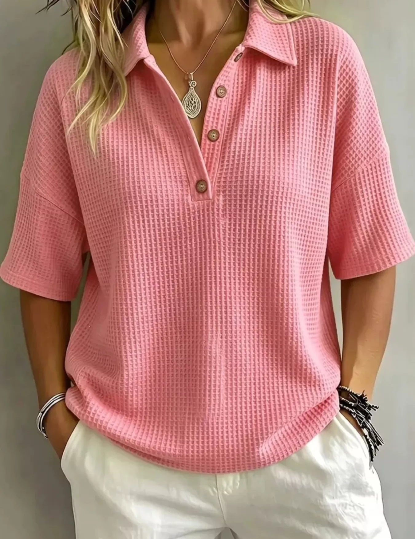 Button Placket Top – Light Yellow Colorway – Chaotic Fashion