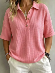 Button Placket Top – Light Yellow Colorway – Chaotic Fashion