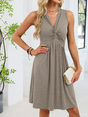 Twist Front Casual Dress – Comfortable Fit in Black – Chaotic Fashion