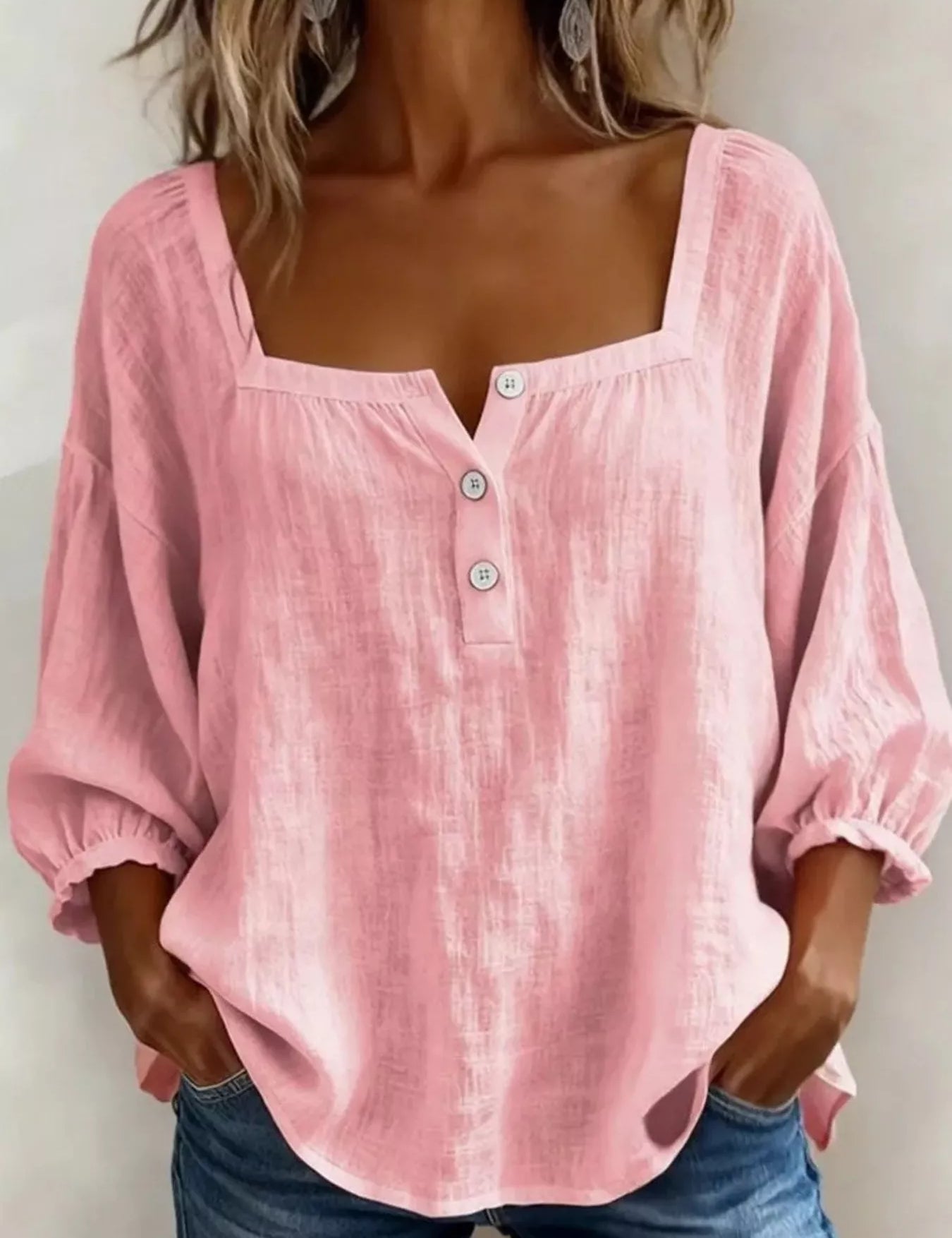 Women's blouse, square neck