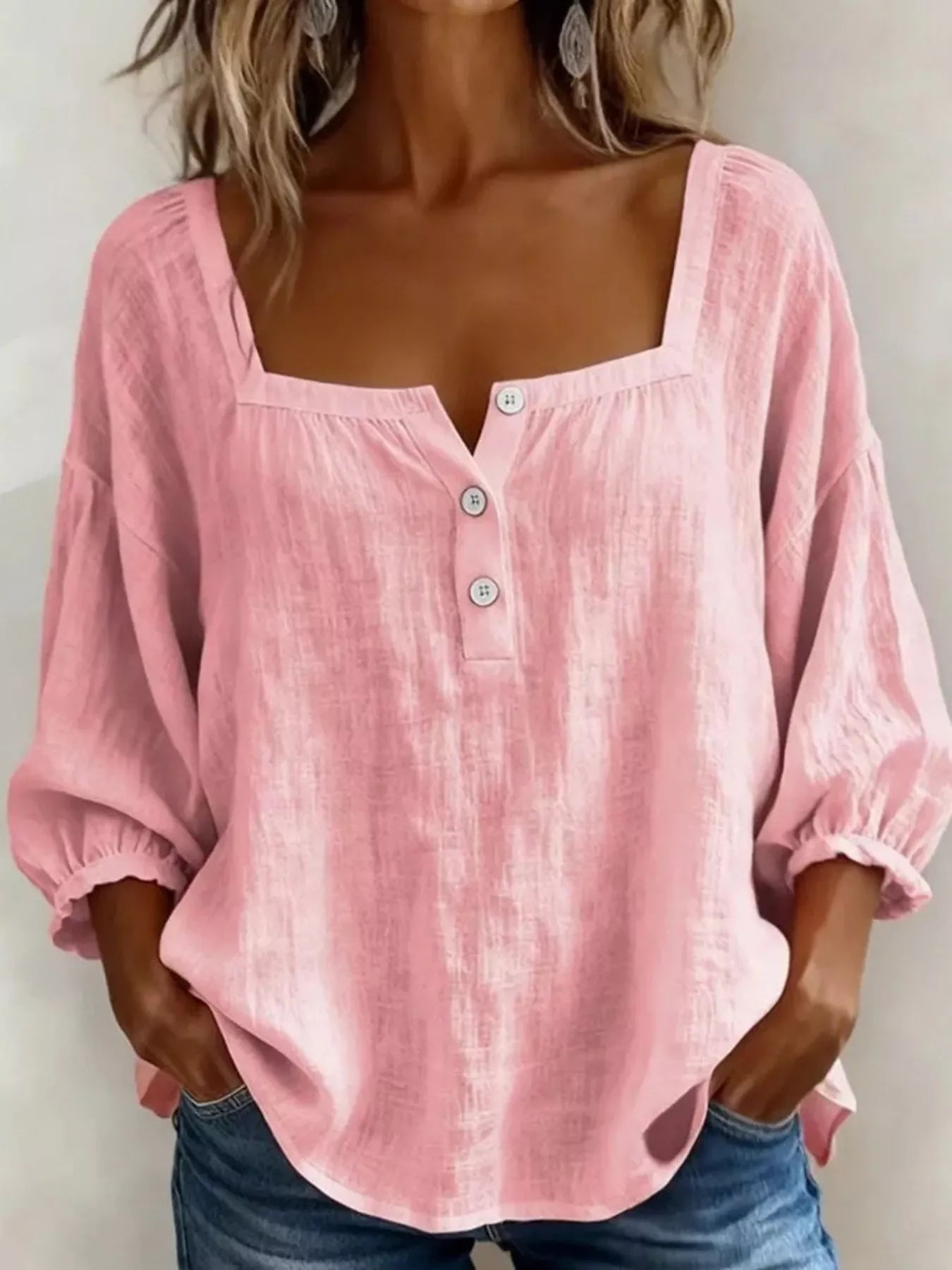 Women's blouse, square neck