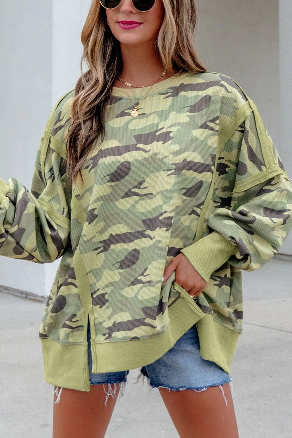 Women's camouflage top, long sleeve