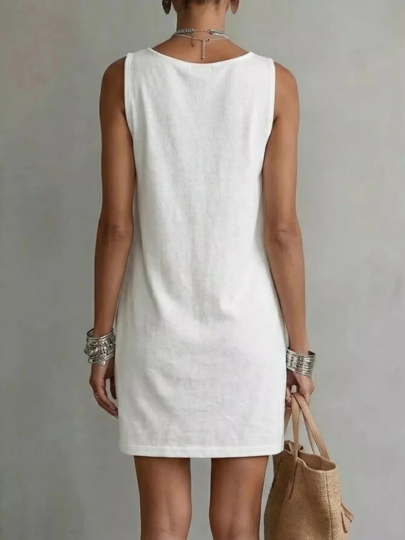 Women's mini dress, cowl neck sleeveless