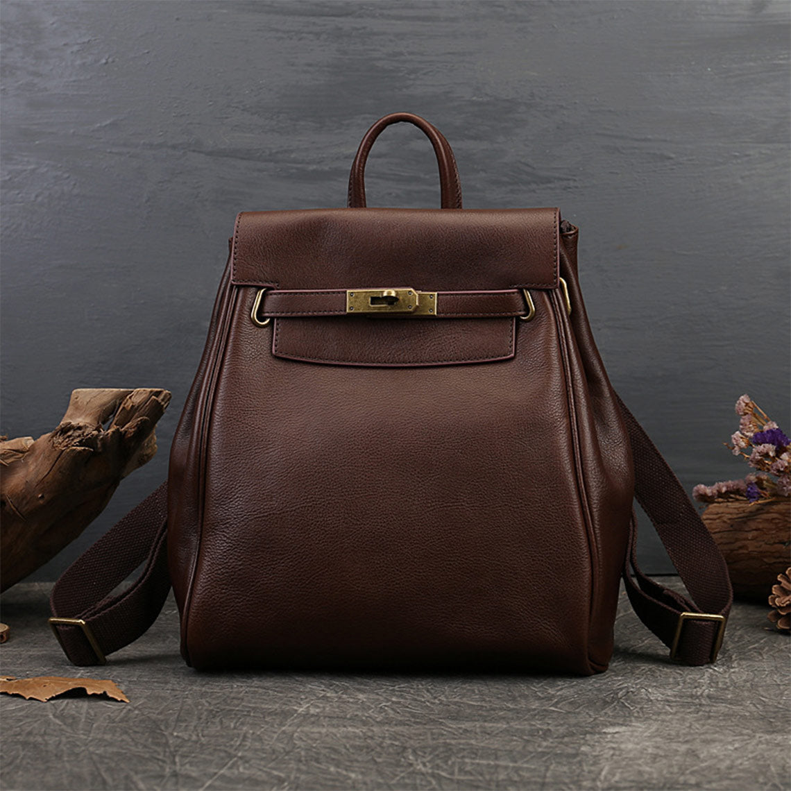 Top Grain Leather Classic Backpack for Women