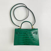Croc Embossed Leather Mini Kylie Handbag