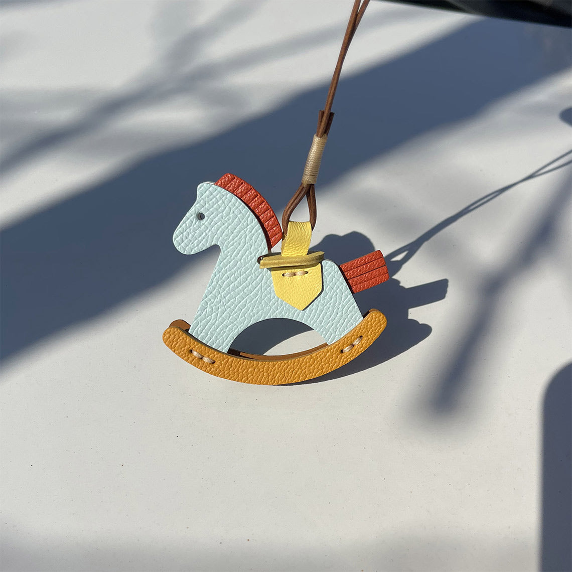 Full Grain Leather Rocking Horse Bag Charm