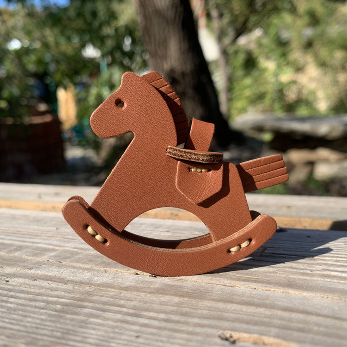Full Grain Leather Rocking Horse Bag Charm