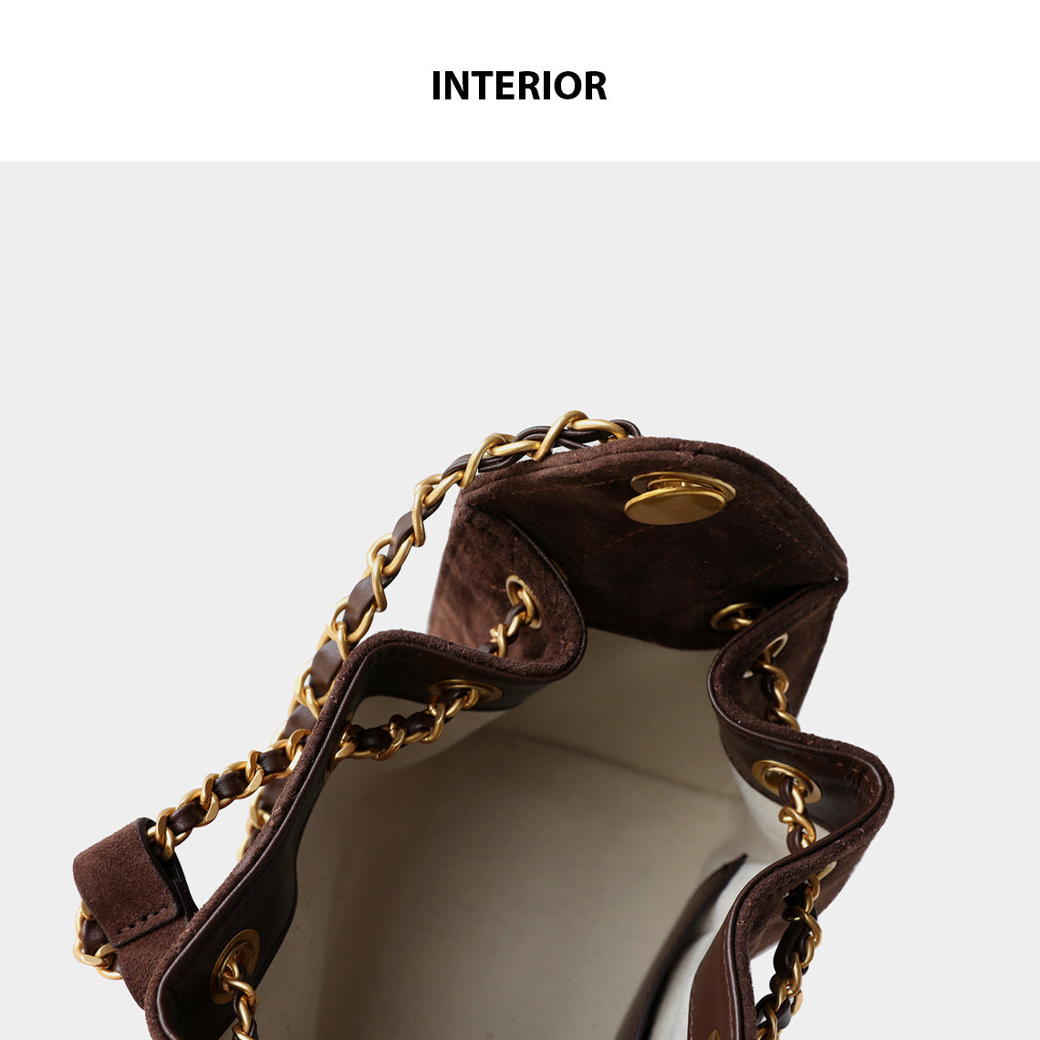 Sheep Suede Leather Quilted Chain Hobo Bag