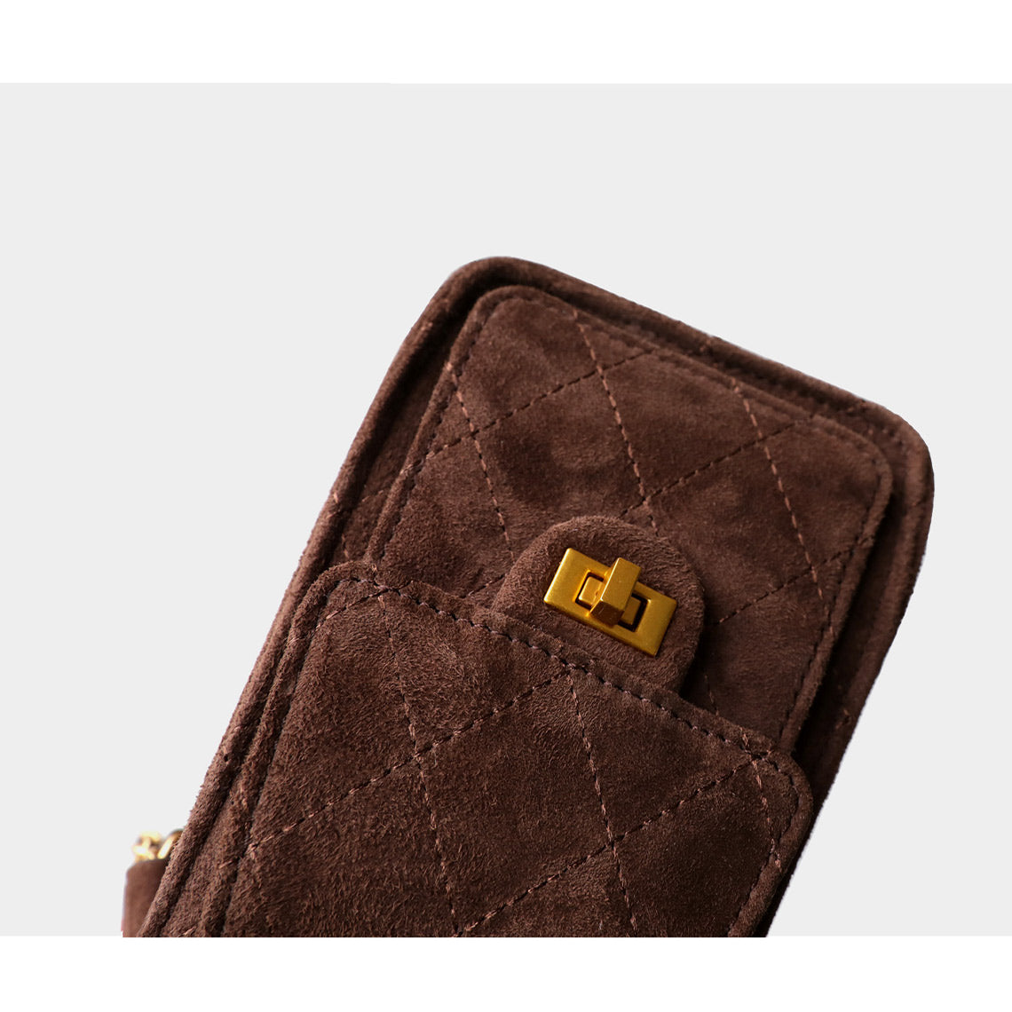 Sheep Suede Leather Quilted Chain Hobo Bag