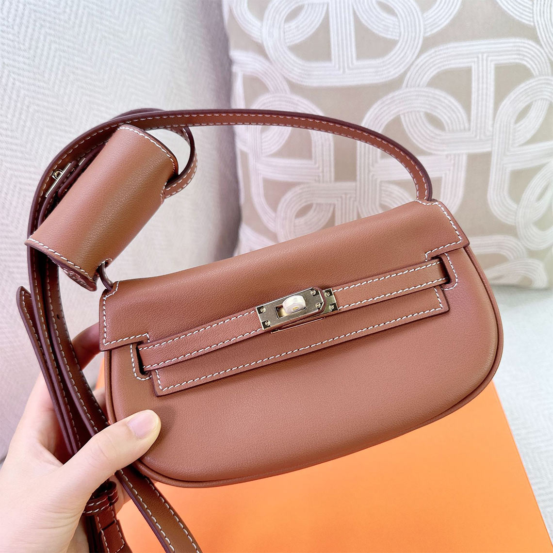 Top Grain Leather New Kelli Saddle Bag