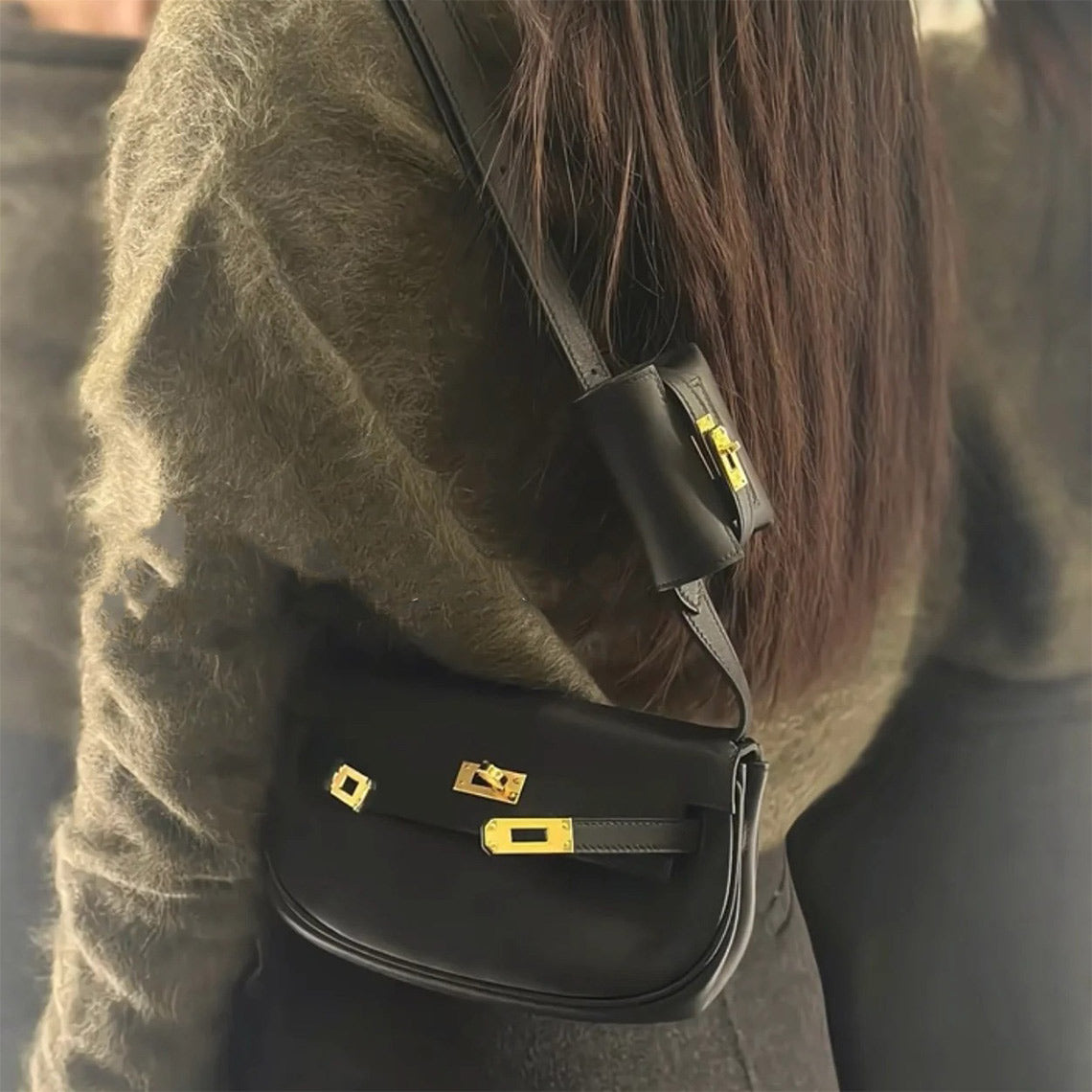 Top Grain Leather New Kelli Saddle Bag