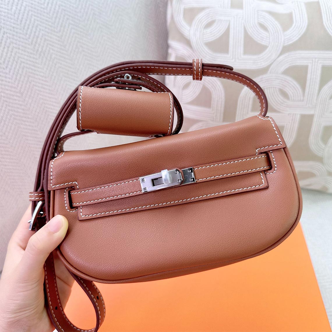 Top Grain Leather New Kelli Saddle Bag