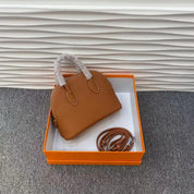 Top Grain Leather Mini Bowling Handbag