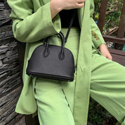 Top Grain Leather Mini Bowling Handbag