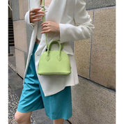 Top Grain Leather Mini Bowling Handbag