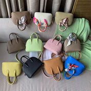 Top Grain Leather Mini Bowling Handbag