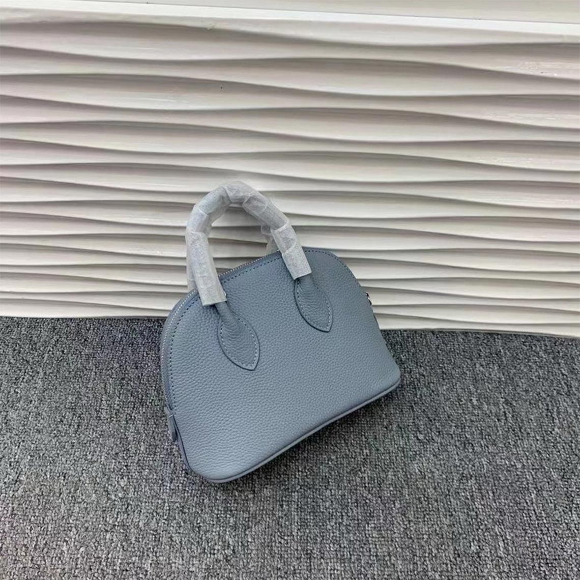 Top Grain Leather Mini Bowling Handbag