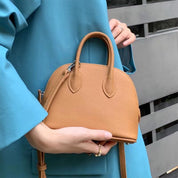 Top Grain Leather Mini Bowling Handbag