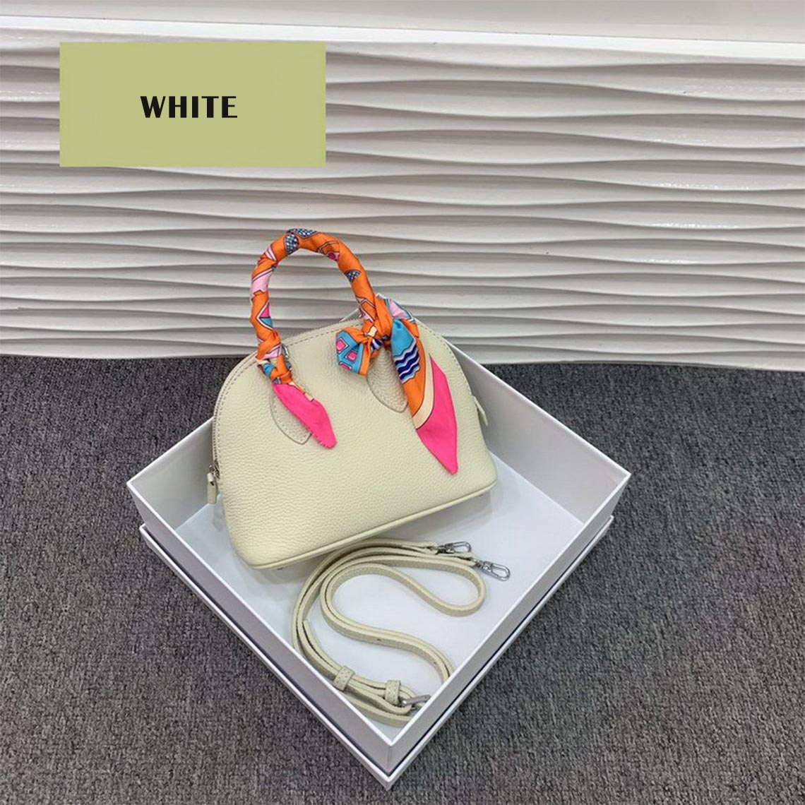 Top Grain Leather Mini Bowling Handbag