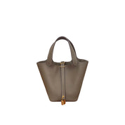 Top Grain Leather Inspired Picotin Lock Handbag