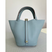 Top Grain Leather Inspired Picotin Lock Handbag
