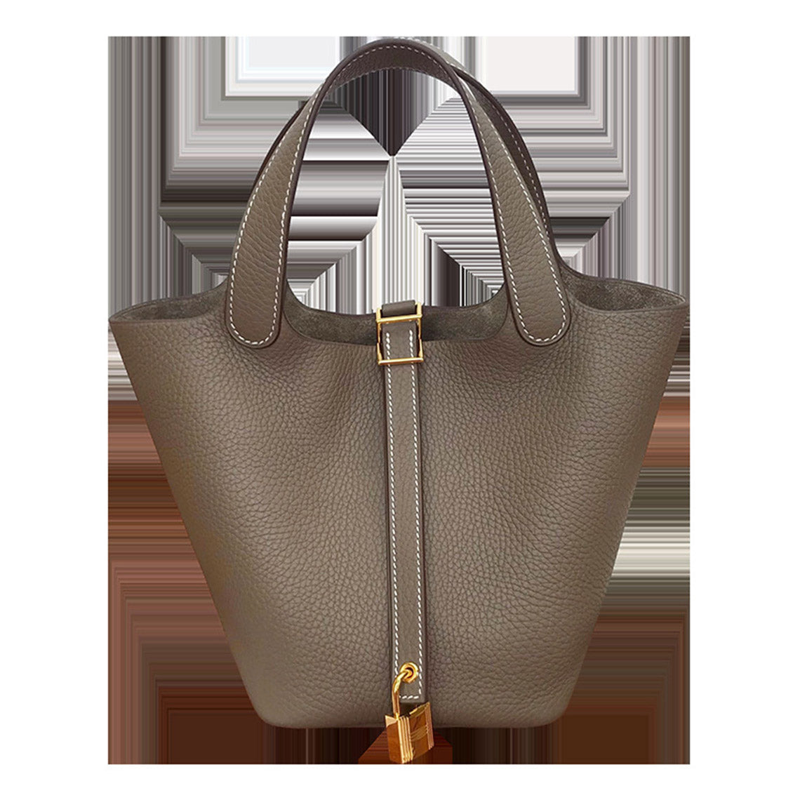 Top Grain Leather Inspired Picotin Lock Handbag