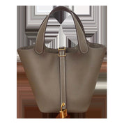 Top Grain Leather Inspired Picotin Lock Handbag