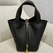 Top Grain Leather Inspired Picotin Lock Handbag