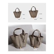 Top Grain Leather Inspired Picotin Lock Handbag