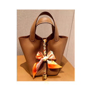 Top Grain Leather Inspired Picotin Lock Handbag