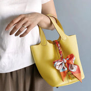 Top Grain Leather Inspired Picotin Lock Handbag
