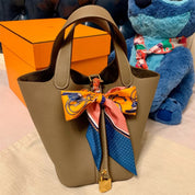 Top Grain Leather Inspired Picotin Lock Handbag