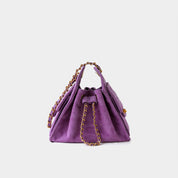 Sheep Suede Leather Quilted Chain Hobo Bag
