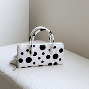 Fur Leather Polka Dot Small Clutch Handbag