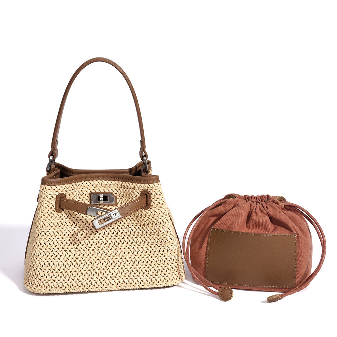 Straw Summer Bucket Bag