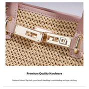 Leather Straw Women Handbag