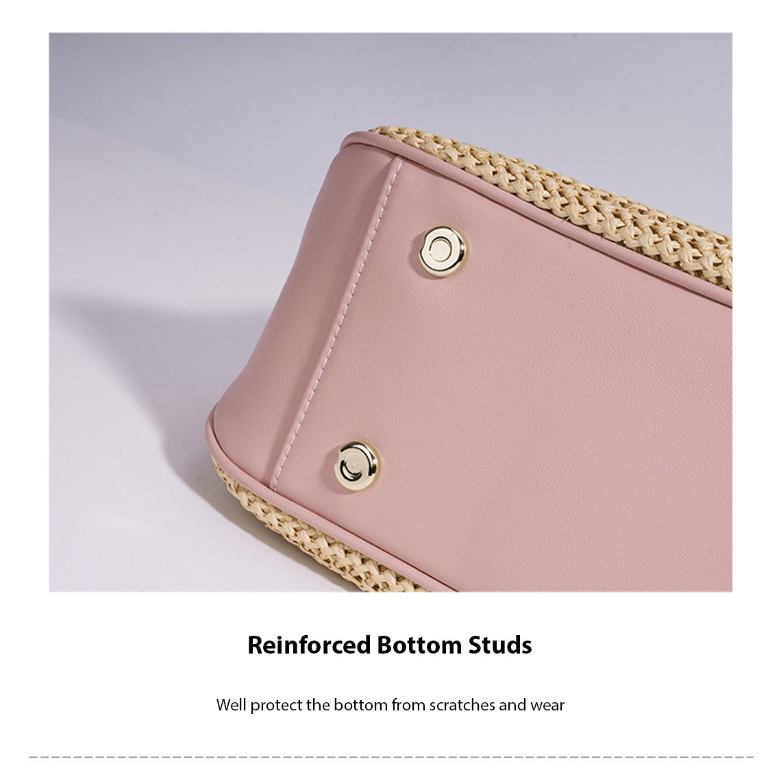 Leather Straw Women Handbag