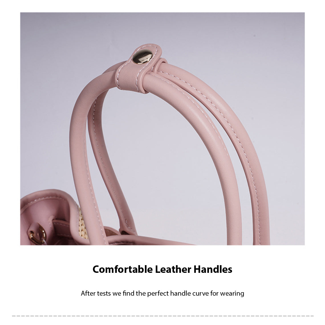 Leather Straw Women Handbag