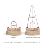 Leather Straw Women Handbag