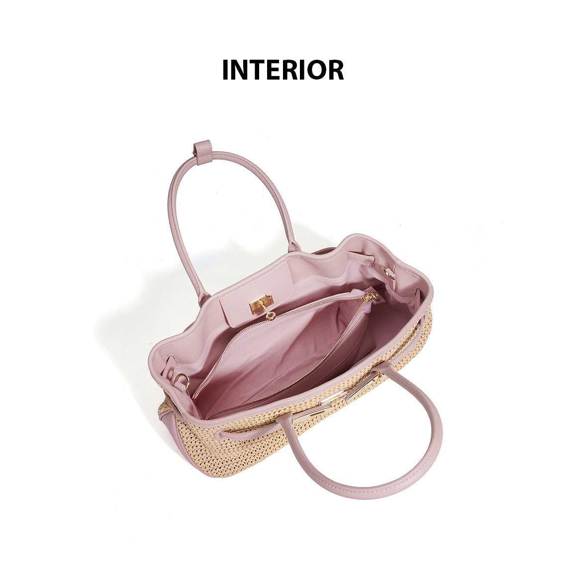 Leather Straw Women Handbag