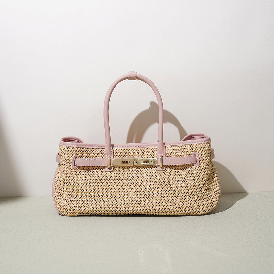 Leather Straw Women Handbag