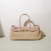 Leather Straw Women Handbag